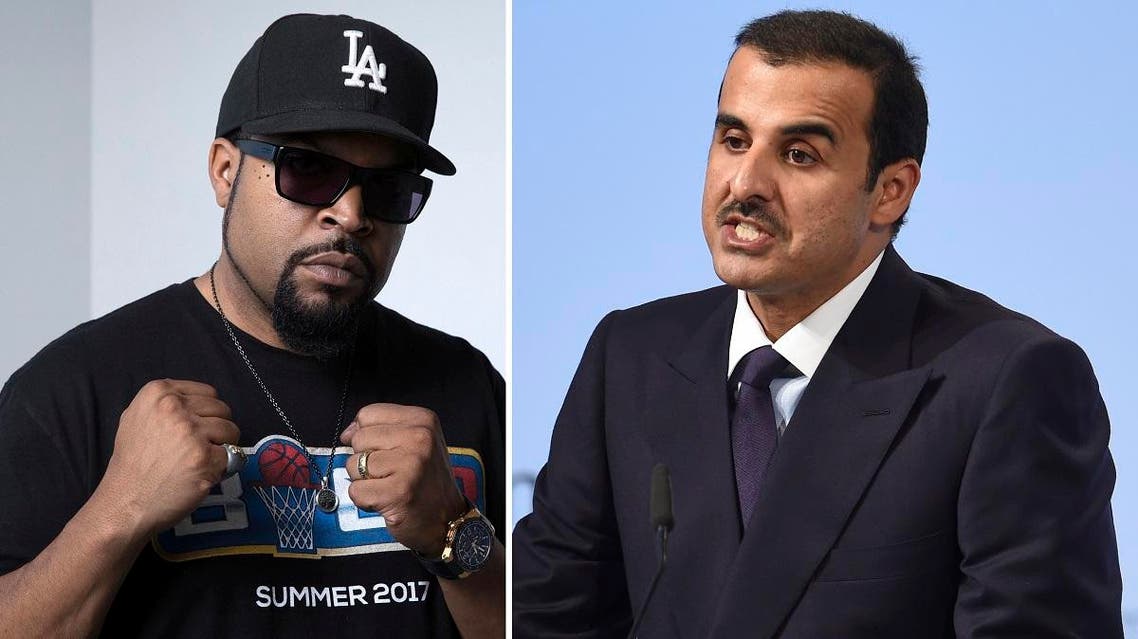 Ice Cube (L) took out a full New York Times ad with a direct message toward Qatar's Emir Tamim (R). (AP)