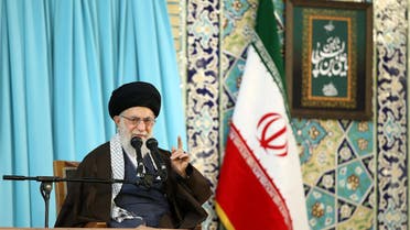 Iran's Supreme Leader Ayatollah Ali Khamenei gestures as he delivers a speech in Mashad, Iran, March 21, 2018. Leader.ir/Handout via REUTERS ATTENTION EDITORS - THIS PICTURE WAS PROVIDED BY A THIRD PARTY. NO RESALES. NO ARCHIVE.