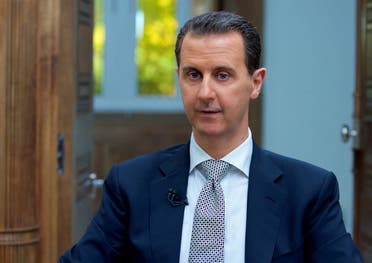 Syria's President Bashar al-Assad speaks during an interview with AFP news agency in Damascus, Syria in this handout picture provided by SANA on April 13, 2017.