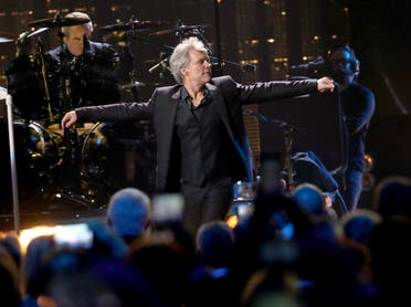 Bon Jovi performs during the 33rd Annual Rock & Roll Hall of Fame Induction Ceremony in Cleveland, Ohio, on April 14, 2018. (AFP)