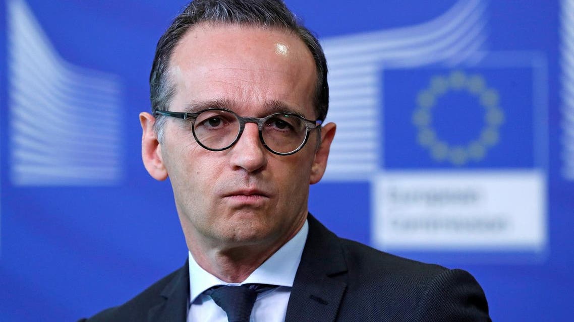 German Foreign Minister Heiko Maas speaks at a news conference in Brussels, Belgium, April 13, 2018. REUTERS