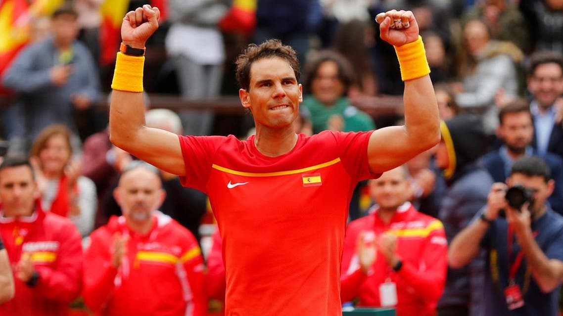 Spain’s Rafael Nadal celebrates winning his quarter final match against Germany’s Philipp Kohlschreiber. (Reuters)