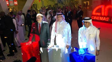 Saudi Minister of Culture and Information Awwad Alawwad formally opens the first Saudi Cinema hall in 35 years in Riyadh. (Supplied)