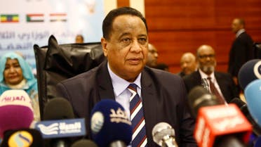 Sudanese Foreign Minister Ibrahim Ghandour attends the tripartite talks over an Ethiopian controversial dam being built on the Blue Nile, in Khartoum, on april 5, 2018. (AFP)