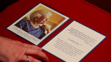 The program for services is seen as former first lady Barbara Bush lies in repose at St. Martin's Episcopal Church. (AP)