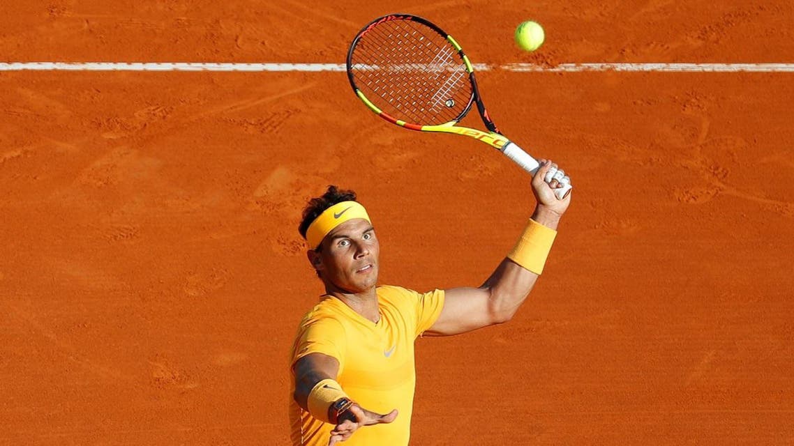 Spain's Rafael Nadal in action during his third round match against Russia's Karen Khachanov. (Reuters)