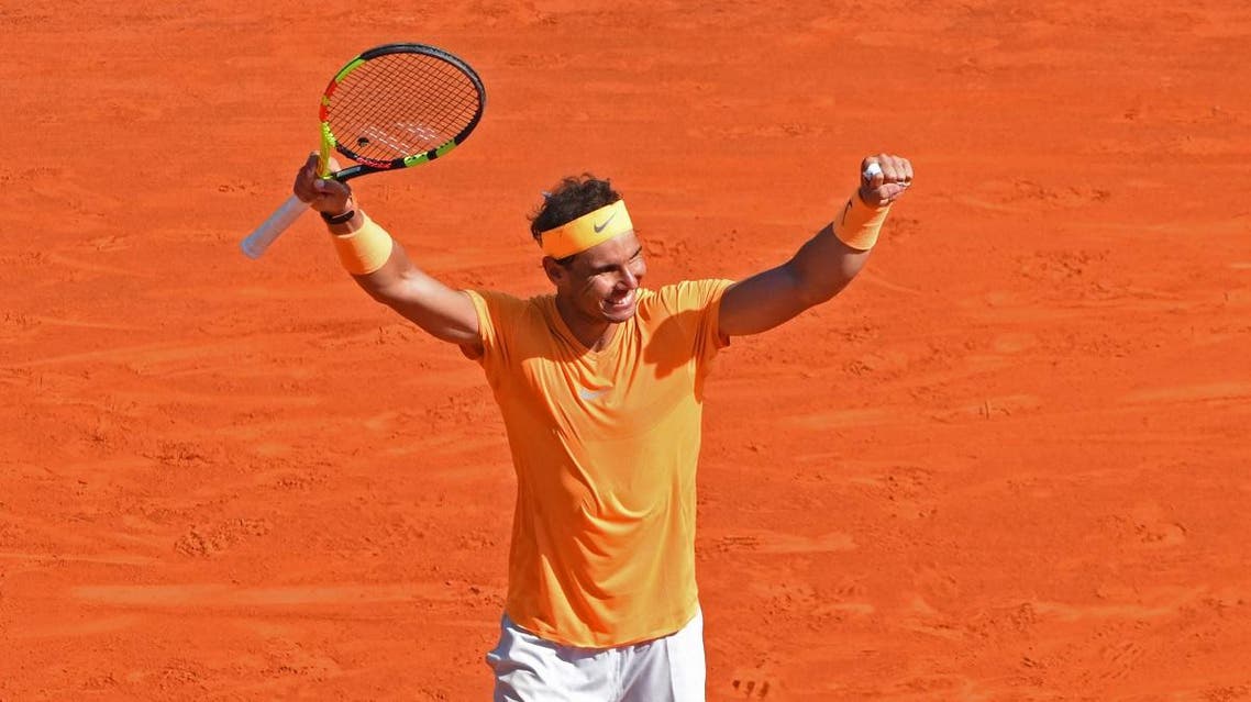 Spain's Rafael Nadal celebrates winning the final against Japan's Kei Nishikori. (Reuters)
