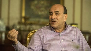 Egyptian judge Hisham Geneina, the former head of Egypt's Central Auditing Authority, the country's anti-corruption agency, talks during an interview with AFP. (AFP)