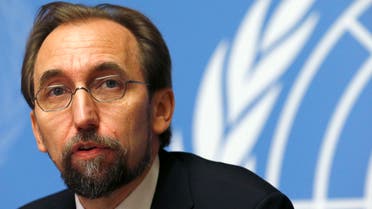 Jordan's Prince Zeid Ra'ad Zeid al-Hussein, U.N. High Commissioner for Human Rights pauses during a news conference at the United Nations European headquarters in Geneva October 16, 2014. REUTERS/Denis Balibouse (SWITZERLAND - Tags: POLITICS ROYALS) 
