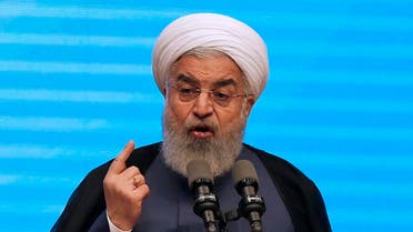 Iran's president Hassan Rouhani gives a speech in the city of Tabriz in the northwestern East-Azerbaijan province. (AFP)