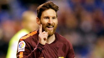 Barcelona wins Spanish league title with Messi hat trick