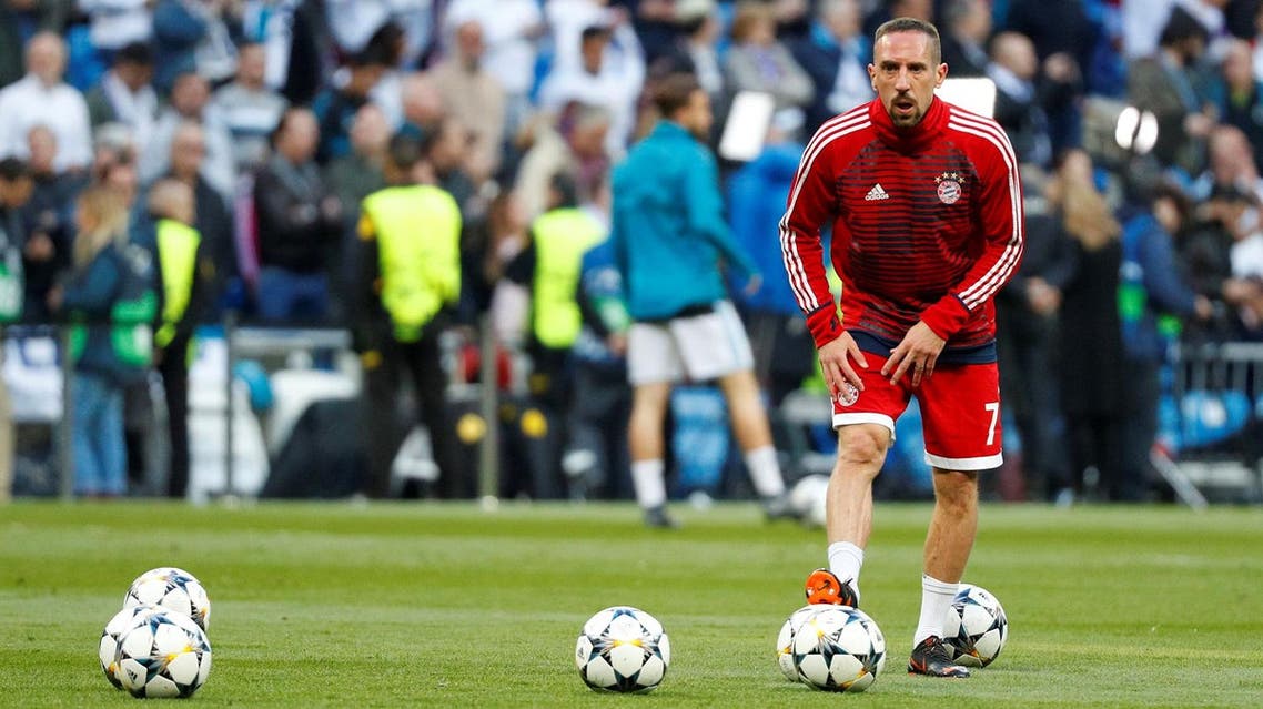 Bayern Munich's Franck Ribery during the warm up. (Reuters)