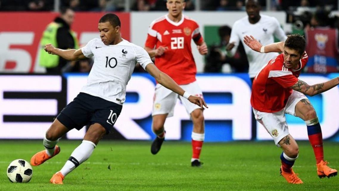 مبابي خلال لقاء روسيا الأخير