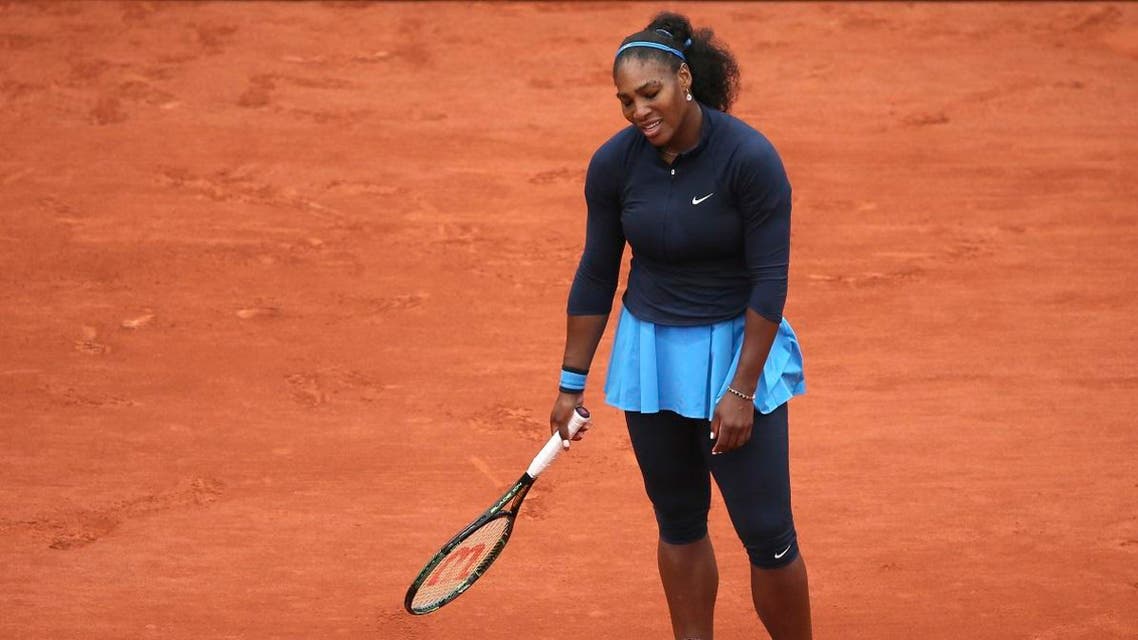 Serena Williams of the U.S. grimaces after missing a return in the final of the French Open tennis tournament against Spain's Garbine Muguruza at the Roland Garros stadium in Paris. (File photo: AP)