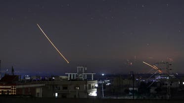 Missile fire is seen over Daraa, Syria May 10, 2018. (Reuters)