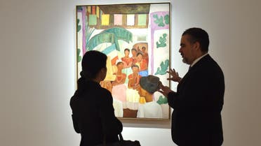 ‘The Rivals’ by Diego Rivera is seen during a Christie’s preview presenting the collection of Peggy and David Rockefeller, in New York on April 27, 2018. (AFP)