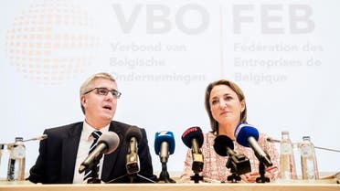 Pieter Timmermans of the FEB takes part in a press conference in Brussels. (File photo: AFP)