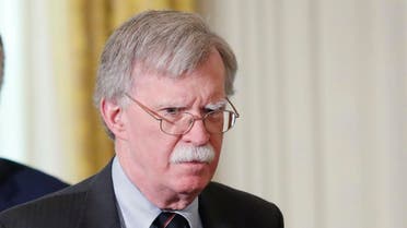 Bolton arrives for Trump-Merkel joint news conference at the White House in Washington. (Reuters)
