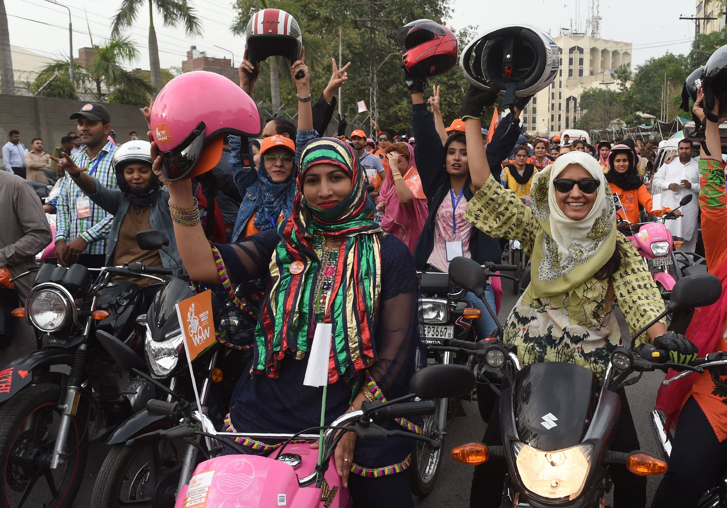 As part of women’s empowerment movements, the government of Punjab province is running “Women on Wheels” campaign. (AFP)