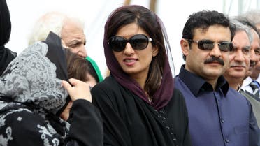 Pakistani Foreign Minister Hina Rabbani Khar (C) attends the inauguration ceremony of a gas pipeline linking Iran and Pakistan in the Iranian border city of Chabahar on March 11, 2013. (AFP)