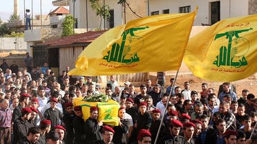 Lebanese Hezbollah militants carry the coffin of a dead militant during his funeral in the eastern city of Baalbek. (File photo: AFP)