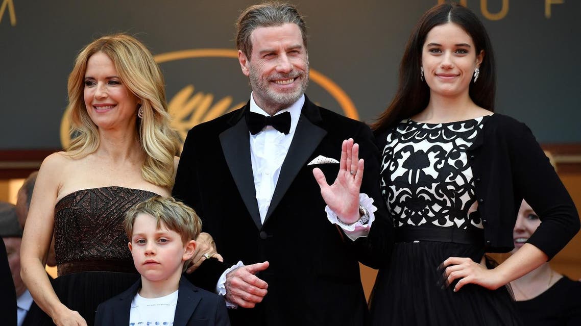 US actor John Travolta (2ndR), his wife US actress Kelly Preston (L) and their children Ella Bleu Travolta (R) and Benjamin Travolta pose at the 71st edition of the Cannes Film Festival in Cannes, southern France. (AFP