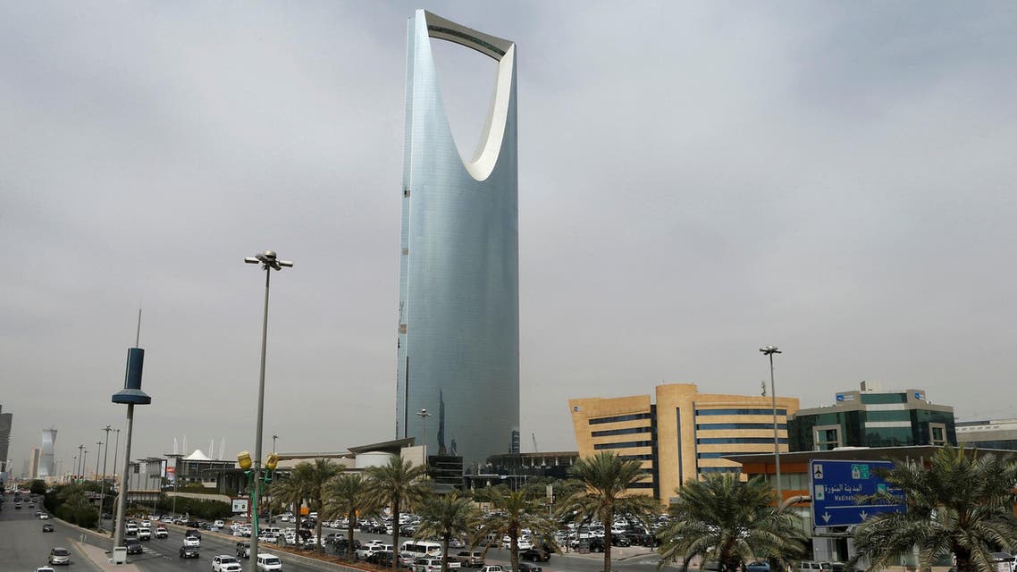 Cars drive past the Kingdom Centre Tower in Riyadh, Saudi Arabia, on January 30, 2018. (Reuters)
