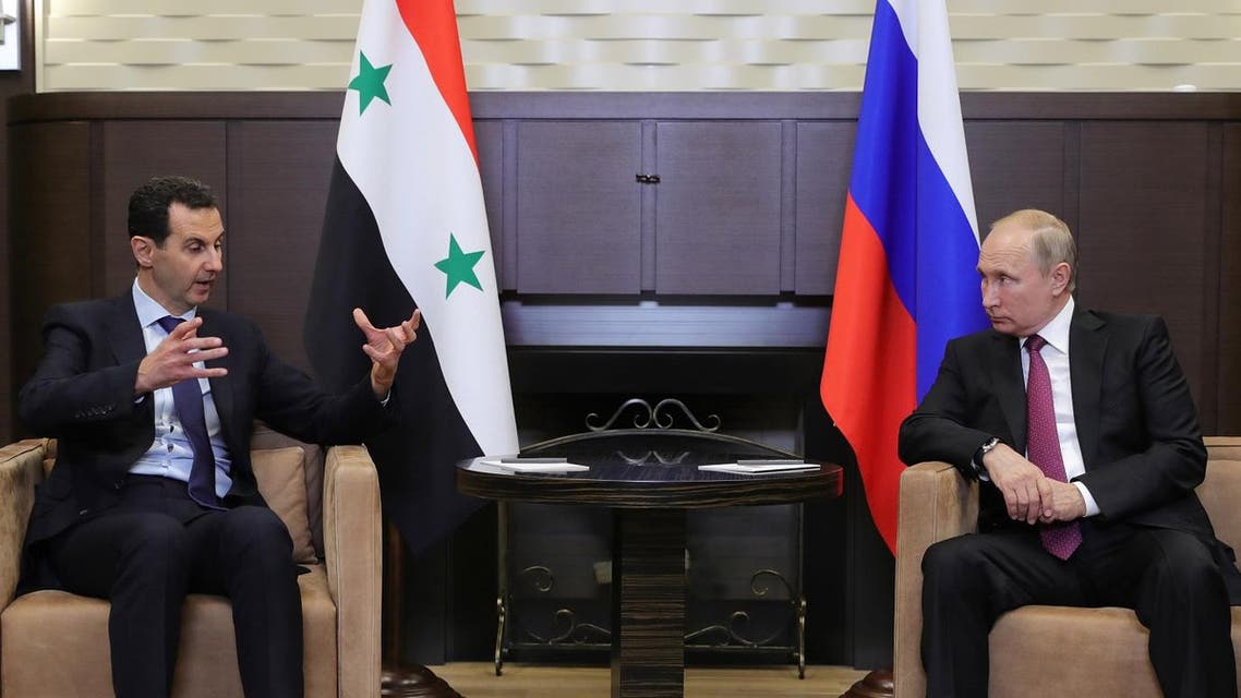 Russian President Vladimir Putin meets with Syrian President Bashar al-Assad in the Black Sea resort of Sochi, Russia May 17, 2018. Reuters