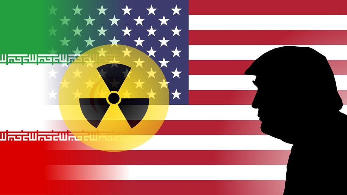  An illustration showing the flags of the United States and Iran with nuclear symbol and the silhouette of US President Donald Trump. (Shutterstock)