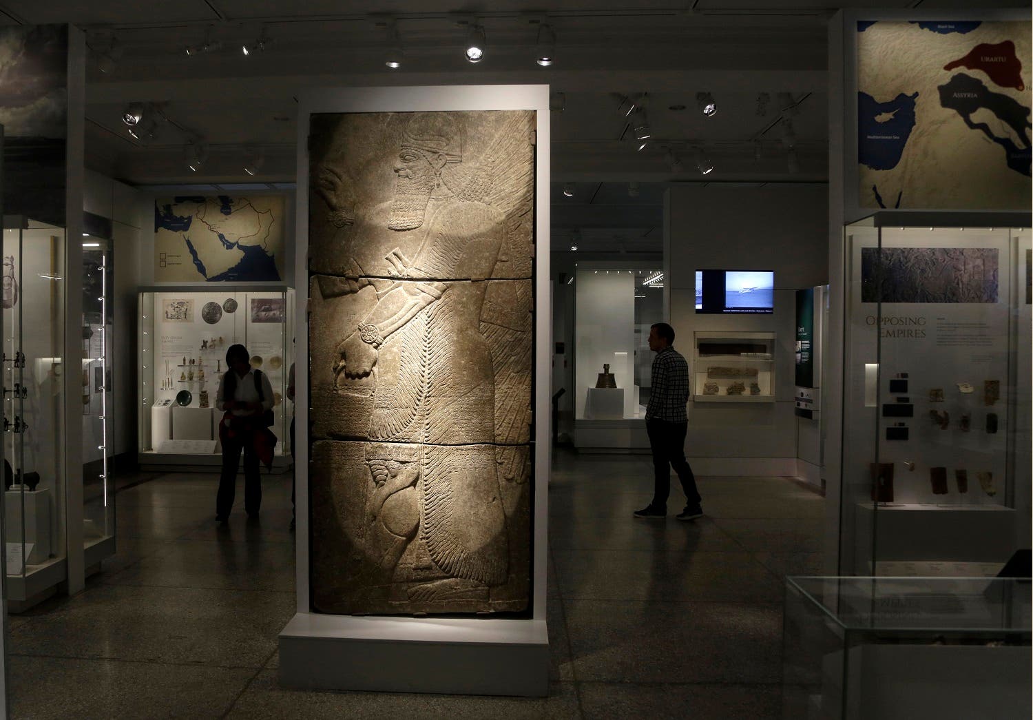 Part of the Middle East gallery is displayed at the Penn Museum in Philadelphia. The University of Pennsylvania Museum of Archaeology and Anthropology is opening the galleries to showcase previously undisplayed items, and is making the artifacts more relatable by adding guides native to those parts of the world. (AP)