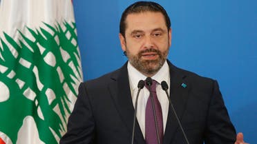 Lebanese prime minister Saad al-Hariri gestures as he speaks during a news conference in Beirut, Lebanon May 7, 2018. REUTERS/Mohamed Azakir