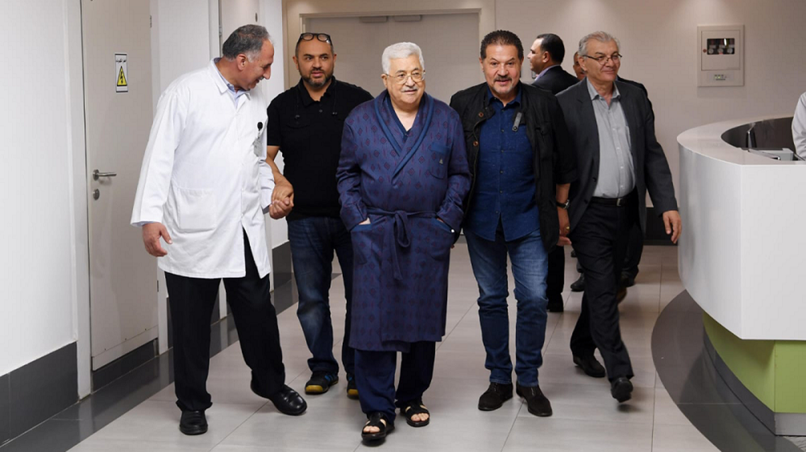 Palestinian President Mahmoud Abbas pictured in hospital