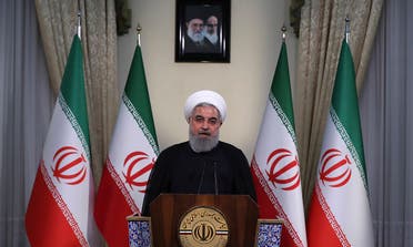 Rouhani addresses the nation in a televised speech in Tehran, Iran. (AP)