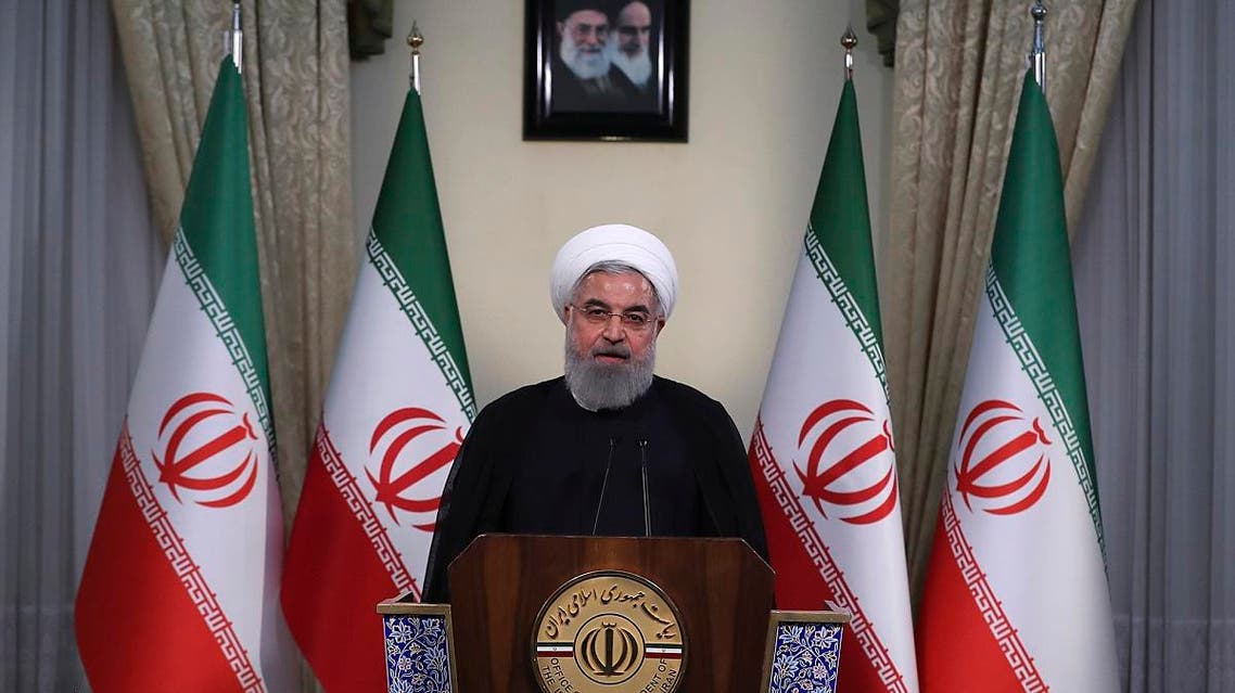 Rouhani addresses the nation in a televised speech in Tehran, Iran. (AP)