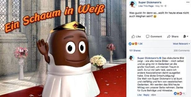 Meghan Markle as brown marshmallow stirs controversey. (Social Media)