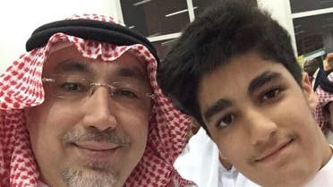 Cancer patient Yousef Yasser Khawja and father. (Supplied)