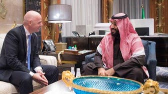 Saudi Crown Prince Mohammed bin Salman receives FIFA president Infantino