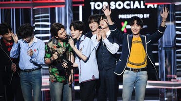 LAS VEGAS, NV - MAY 20: Music group BTS accepts the Top Social Artist award onstage during the 2018 Billboard Music Awards at MGM Grand Garden Arena on May 20, 2018 in Las Vegas, Nevada. Kevin Winter/Getty Images/AFP 