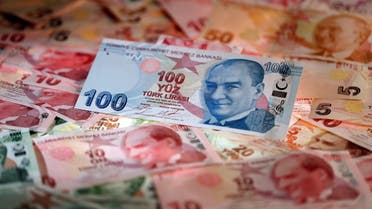 Turkish Lira banknotes are seen in this picture illustration. (AFP)