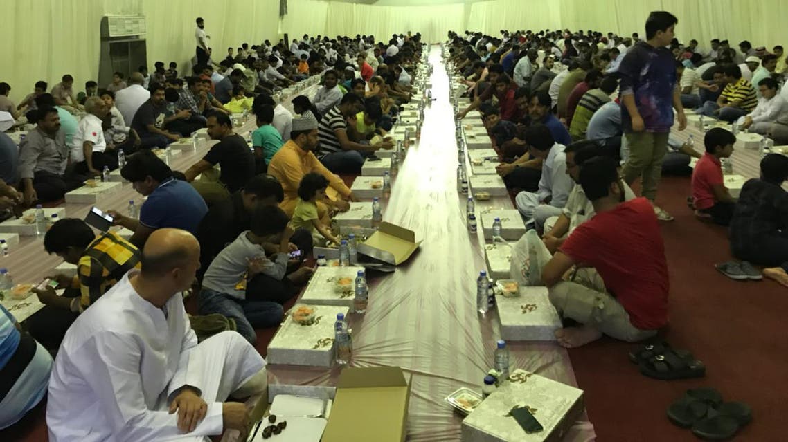 Thousands wait for the prayer call to break their fast at the Sheikh Zayed Grand Mosque in Abu Dhabi. (Supplied)