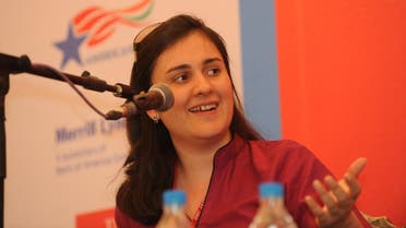 Pakistani novelist, Kamila Shamsie speaks as she attends the first day of the DSC Jaipur Literature Festival. (File photo: AFP)