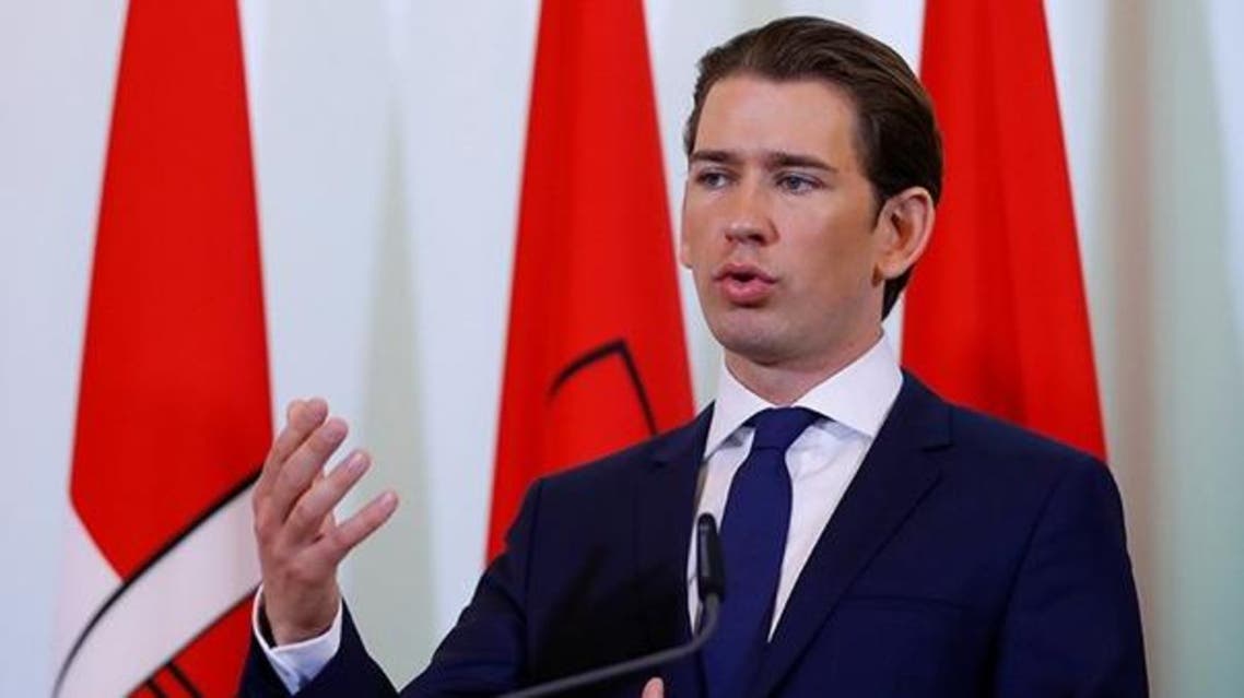 Austria's Chancellor Sebastian Kurz attends a news conference after a cabinet meeting in Vienna, Austria. (Reuters)