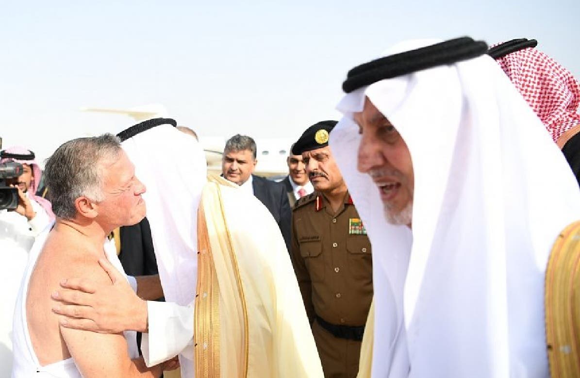 King Abdullah II of Jordan arrived in Jeddah on Sunday where he was received by top officials. (Courtesy: SPA)