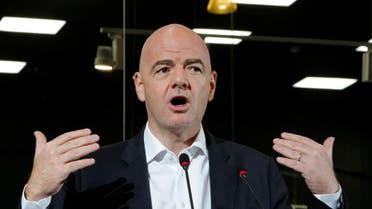 FIFA President Infantino takes part in the opening of the 2018 World Cup International Broadcast Centre in Moscow. (Reuters)