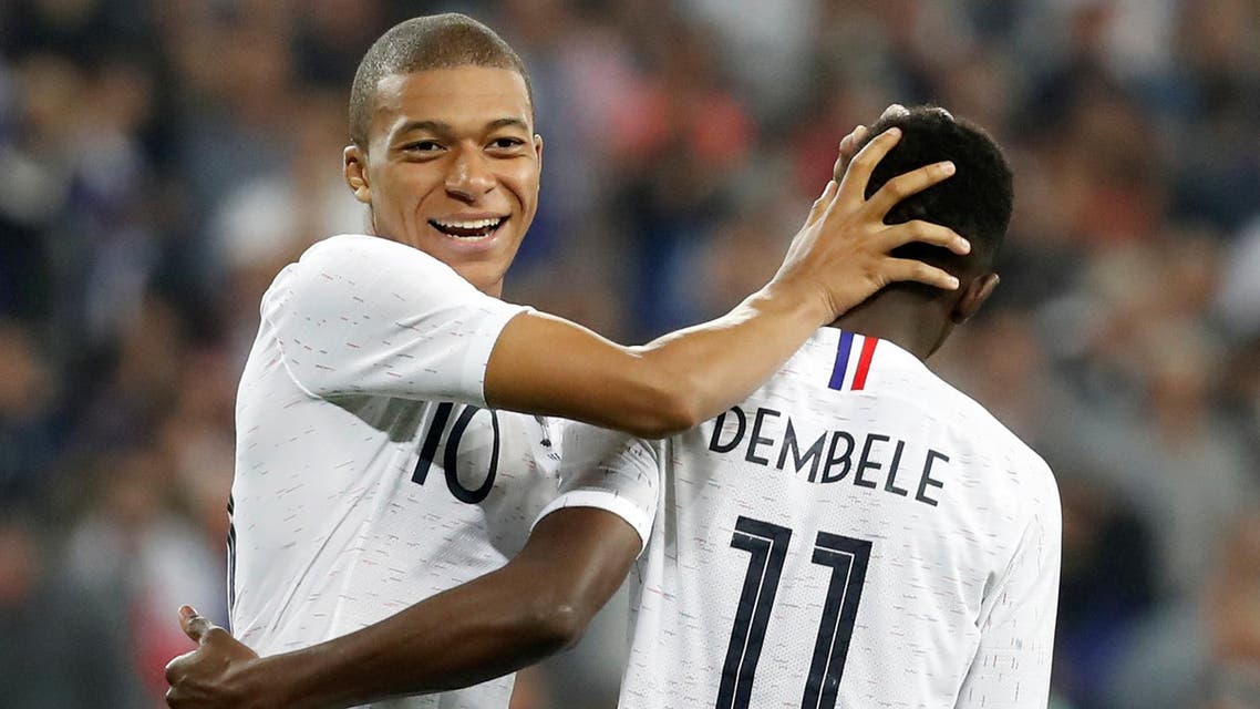 Kylian Mbappe, 19, and 21-year-old Ousmane Dembele, who have linked up impressively during the build-up matches, should start along with Antoine Griezmann, 27, to form a fearsome trio. (Reuters)