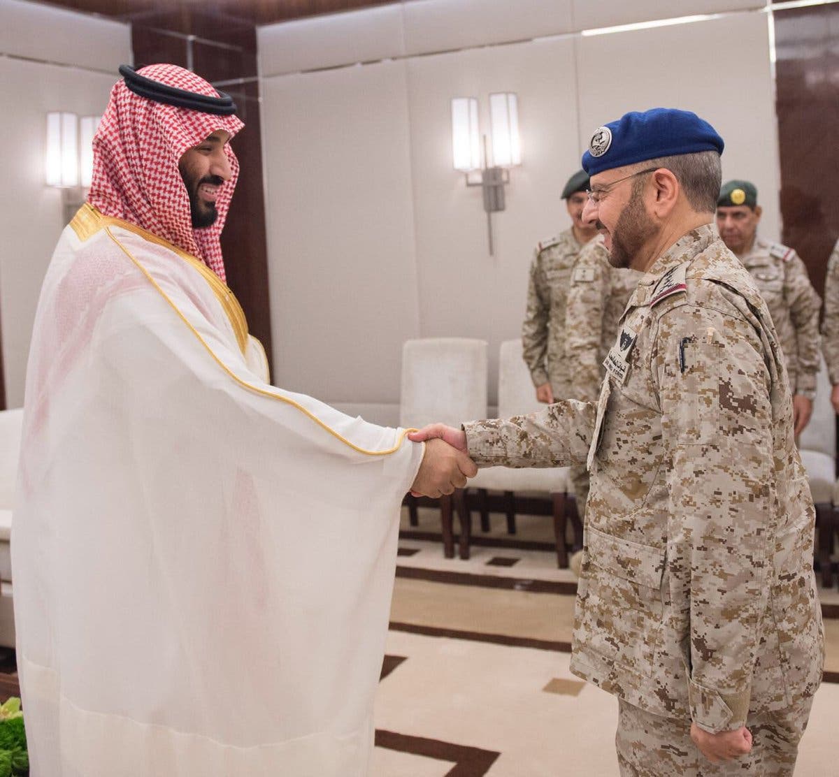 PICTURES: Saudi Crown Prince receives defense officials on occasion of Eid