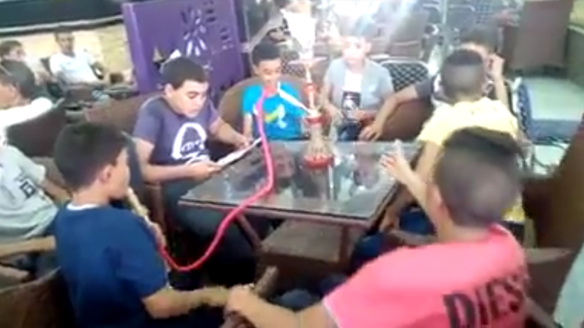 Egyptian children smoking