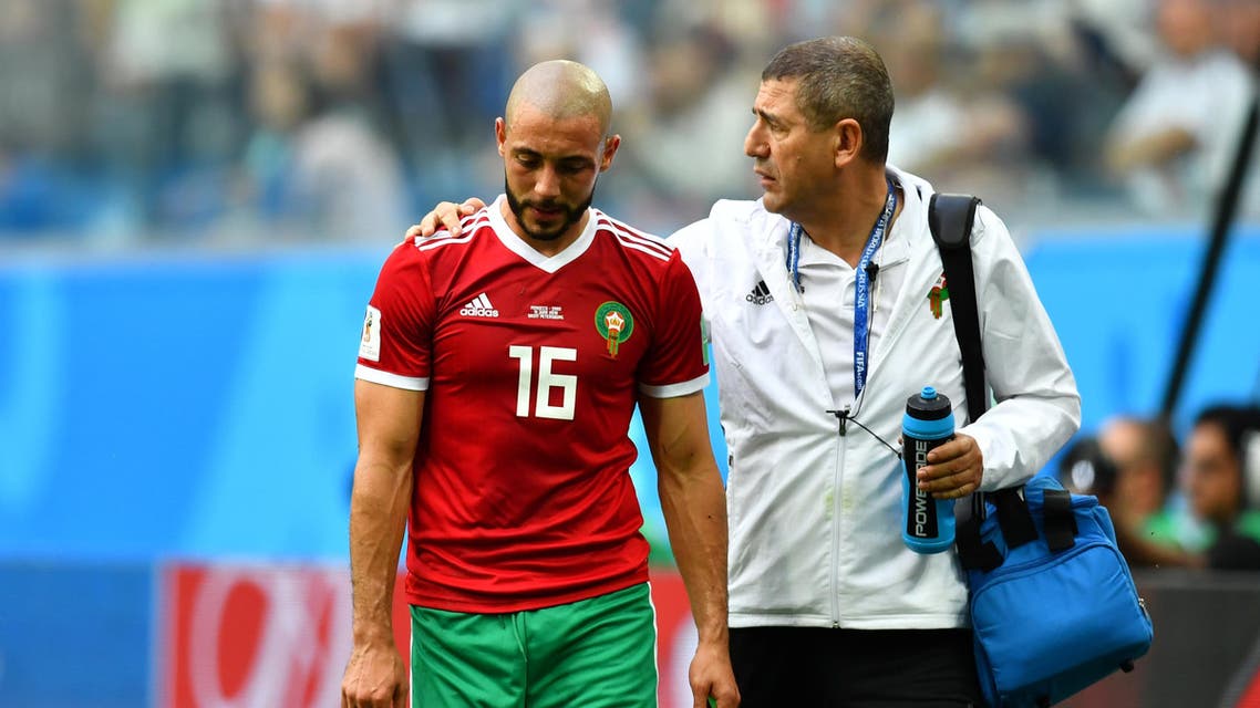 Amrabat was replaced by his younger brother Sofyan for the final stages of the game. (Reuters)