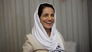Nasrin Sotoudeh at her home in Tehran on September 18, 2013, after being freed following three years in prison. (AFP) 