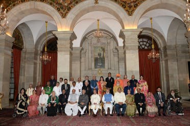Haque in a group photo of 2017 civilian honours awardees in the Presidential Palace. (Supplied)